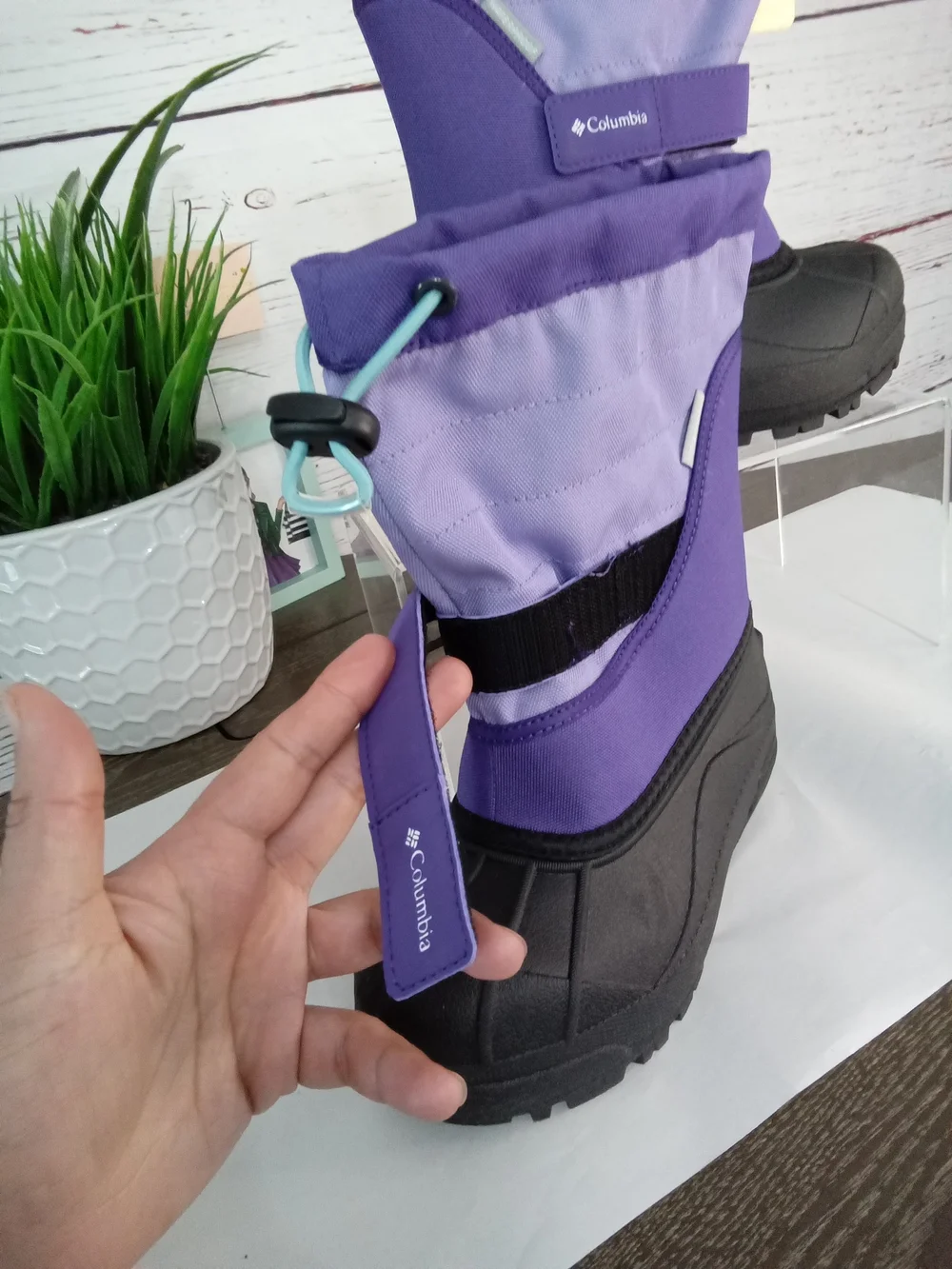 NWT Columbia Kids Waterproof 200g Insulated Winter Snow Boots Purple Size 13